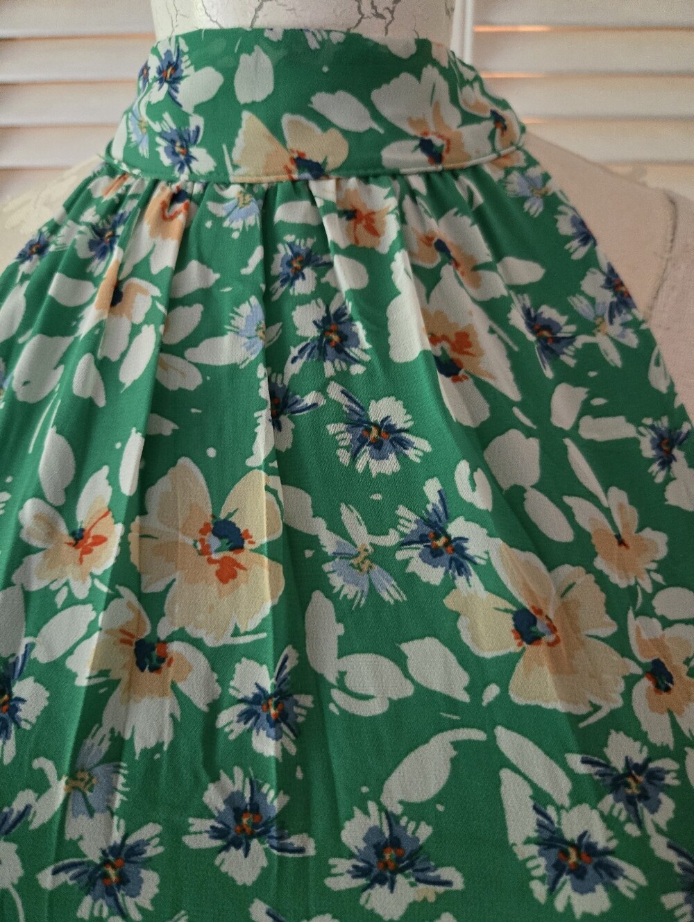 Sienna Sky Green Floral Halter Dress Ruffle Tiered Boho Cottagecore S - Picture 5 of 8